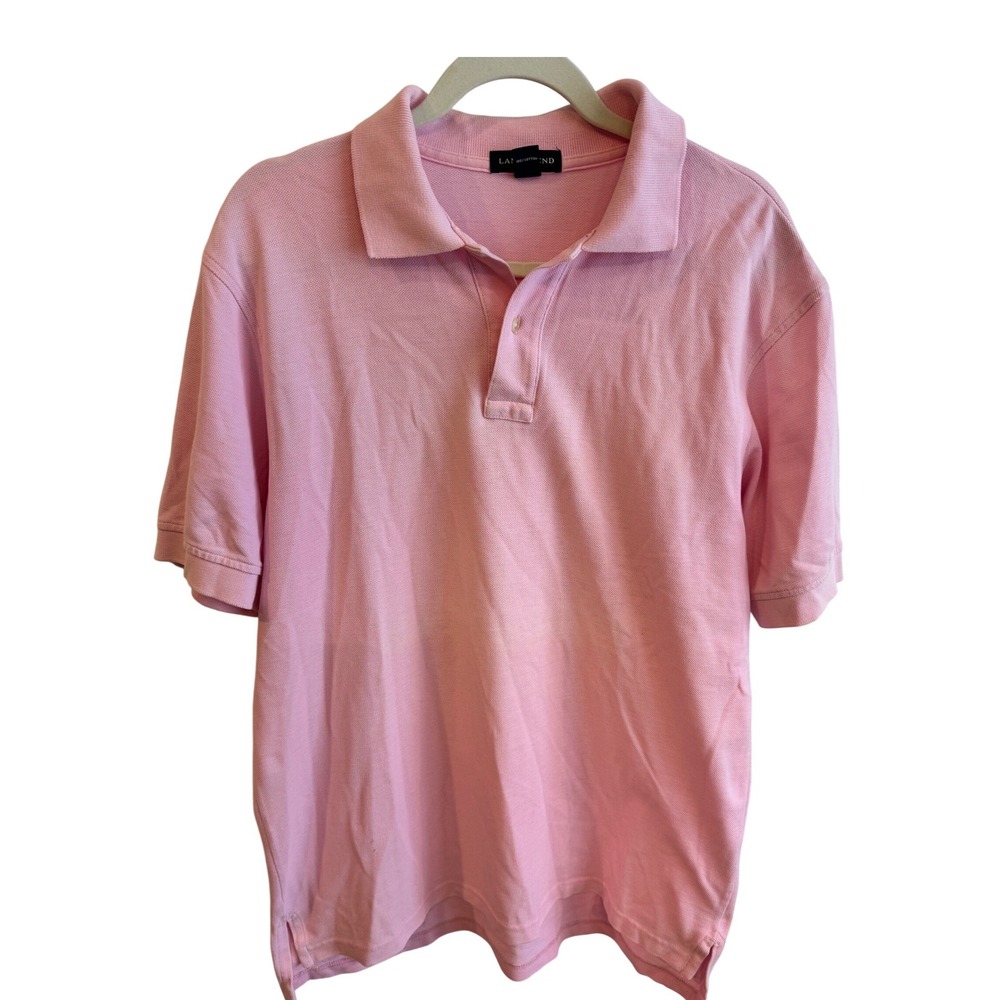 Lands End Mens Pink Short Sleeve Polo Shirt Size‎ M